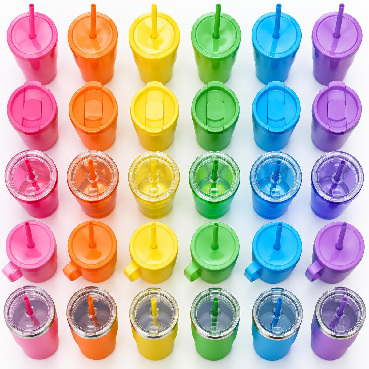 Grid of cups by colour
